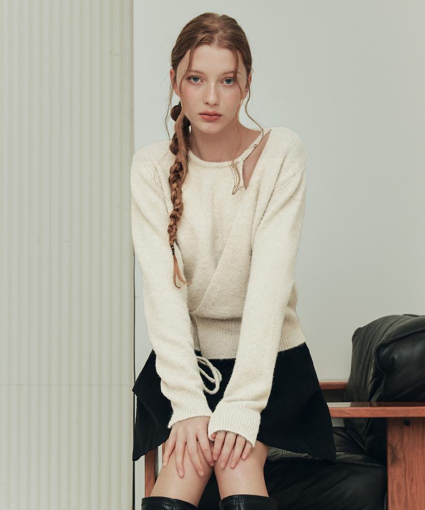 ZEROSTREET [2 Types][8 Colors] Wool Blending Wrap Sweater
