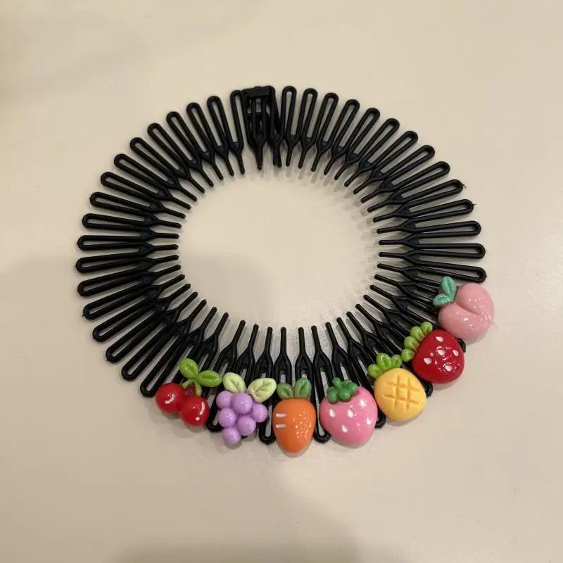 Детская красочная расческа в форме фруктового сердца, сломанная повязка на голову, заколки для волос, милый головной убор в виде кролика, аксессуары для волос принцессы для девочек, 1 шт.