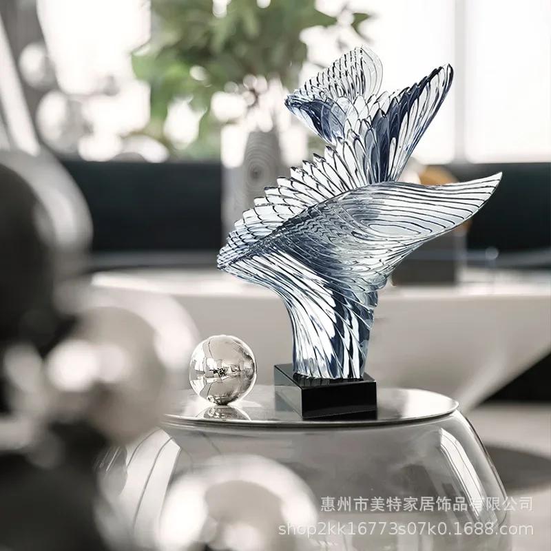 Modern Transparent Resin Sculptures Simple Home Decor Hotel Lobby Living Room Porch Statues Abstract Creative Decorative Artwork