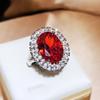 Jewelry European and N Womens Rainbow Style Red Corundum Imitation Pigeon Blood Red Diamond Ring Retro Female Jewelry
