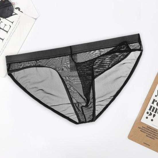 Мужские трусы-слипы с низкой посадкой, 3D хобот слона, однотонные, сексуальные прозрачные трусы из сетки