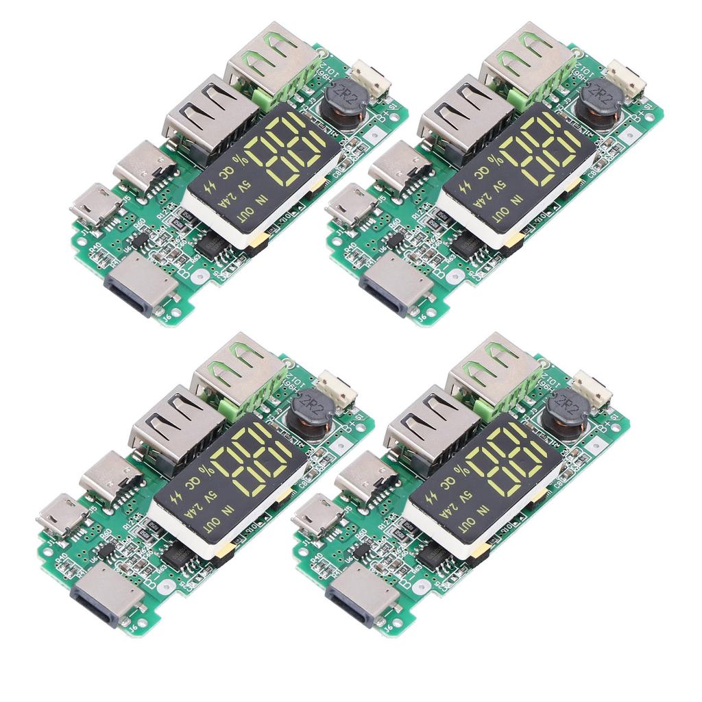 4 шт. Плата зарядки мобильного питания Двойной USB 5 В 2,4 А Модуль с защитой от перезаряда