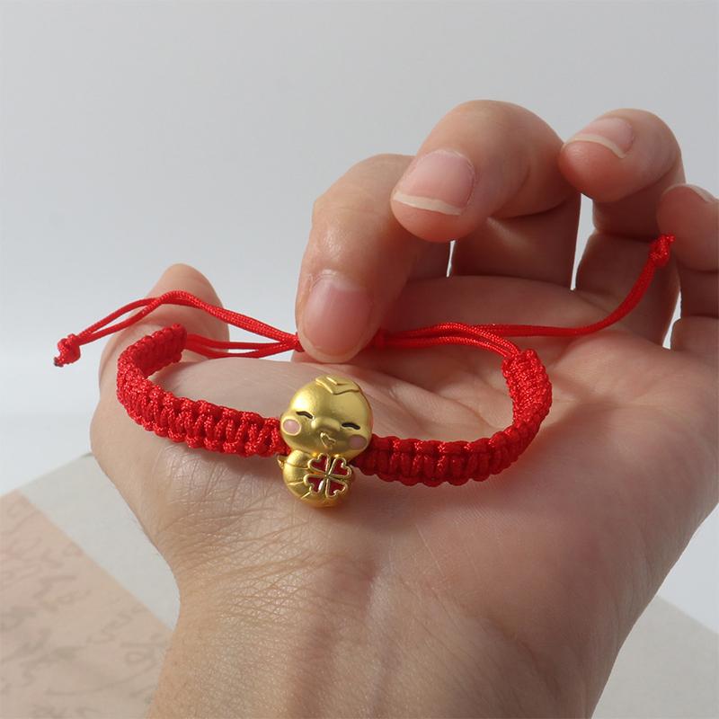 Браслет из красной веревки на удачу в год змеи для женщин в китайском стиле, плетеный браслет со знаком зодиака змея, ювелирные изделия, аксессуары, рождественские подарки