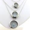 Stones and Minerals. Raw Aquamarine Necklace. 30 Mm Medallion Model. Color Silver.