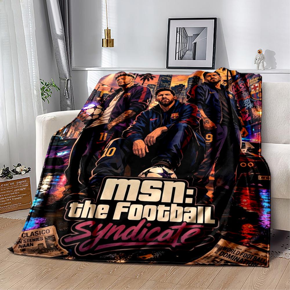 Lionel Messi Cristiano Ronaldo Football Legend Blanket Soft Warm Cozy Suitable For Picnics Chair Bedding Four Seasons Universal Warmthful Decor