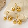 Stainless steel smooth surface small gold ball ring female simple size bead arc hollow ball direct supply