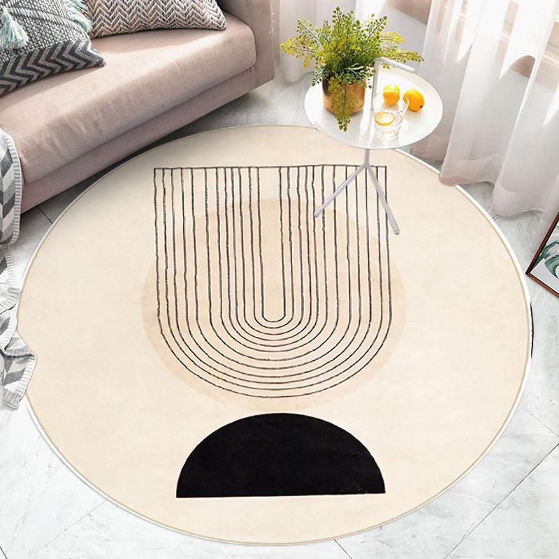 Круглые ковры для гостиной, большие ковры для спальни, компьютерного кресла, входной двери, коврик, можно стирать