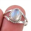 Natural Rainbow Moonstone Gemstone Handmade 925 Sterling Silver Ring S.7.5 H4Q54