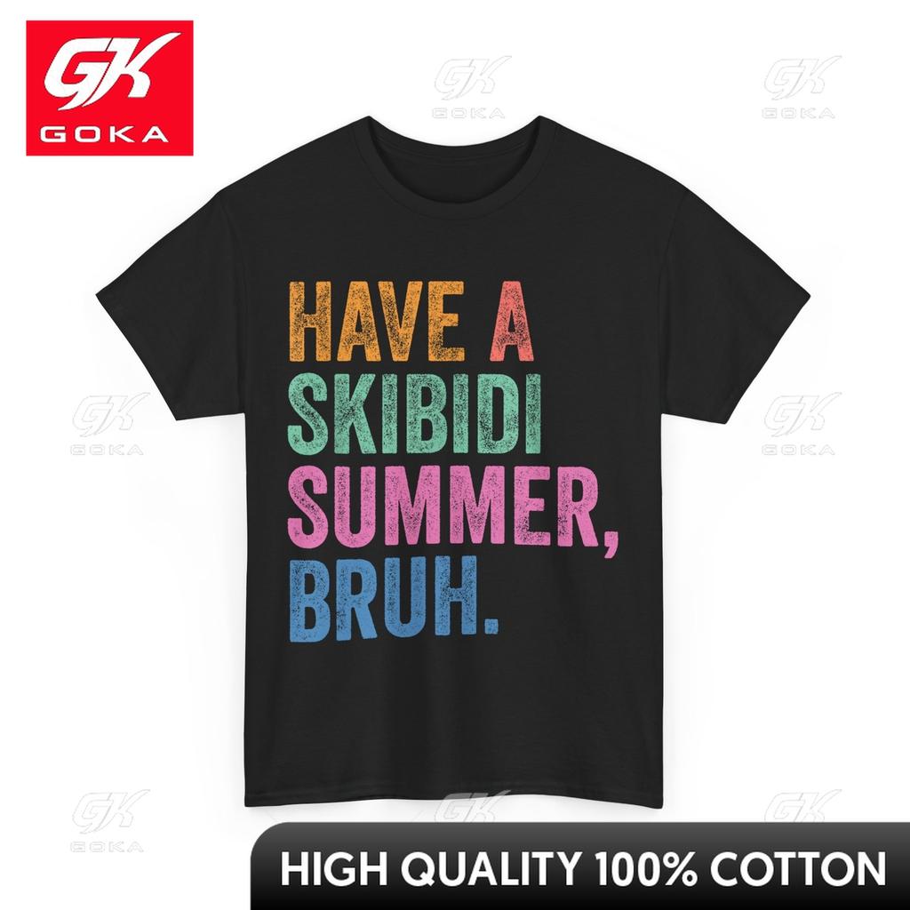 Summer Bruh Shirt Classic Neckline Creative Short Sleeves Breathable Cotton Minimalist Style Shirt Patterned