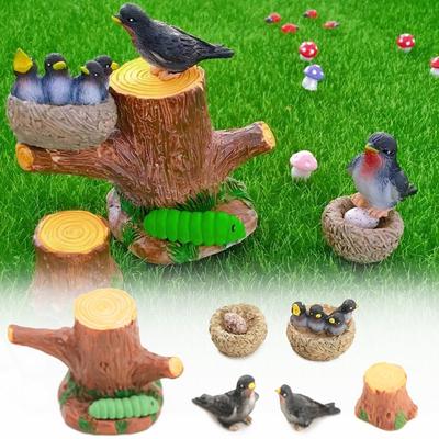 Многоцветные миниатюрные фигурки птиц из смолы для украшения дома, микро-модель ласточки, аксессуары для украшения сказочного сада