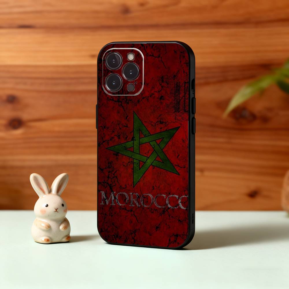 Чехол для телефона Флаг Марокко M- Для iPhone 17, 16, 15, 14, 13, 12, Plus, Pro Max, 5G Другие Мягкий черный чехол