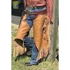 Custom Made Western Chinks Cow Leather Chaps Fringes Tooled Yoke Buckle Closure