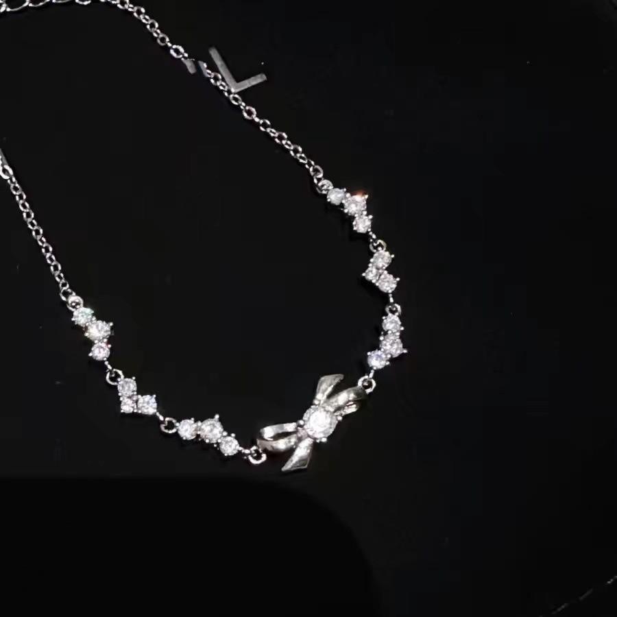 Highend Bowknot Bracelet For Women Summer Geometric Copper Jewelry With Rhinestones