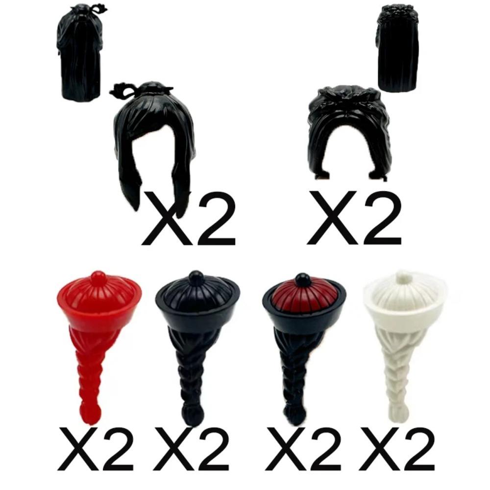 City Building Blocks Body Character Clothing Accessories Helmet Hat Colorful Hair Hairstyle Mini Brick Compatible Toy Gift X040