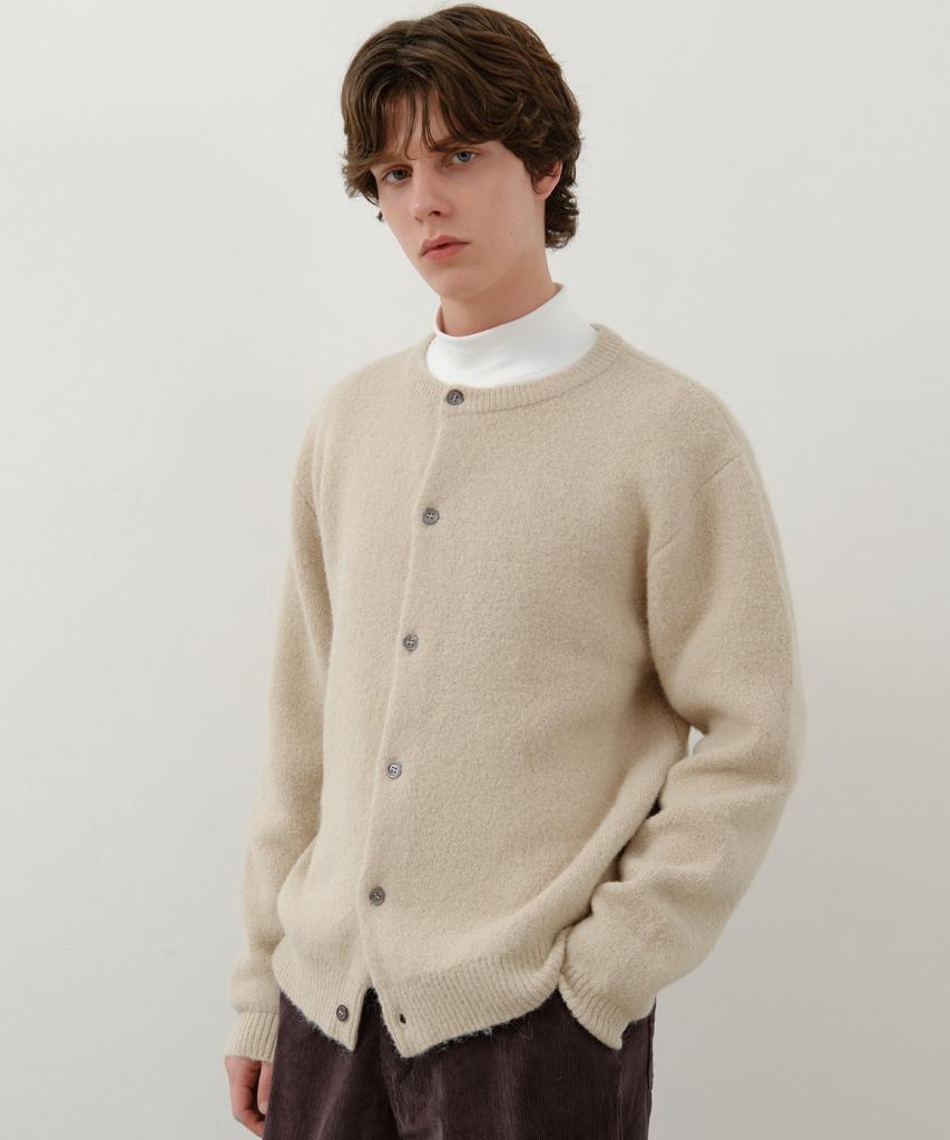 Wednesday Oasis Aran Round Hairy Knit Cardigan_Beige(Wc25-Kn49)