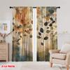 2 шт., 2D принт на плоскости Шторы и оконный декор Осенние силуэты Полиэстер (без стержня) Украшения для дома Ldeal для