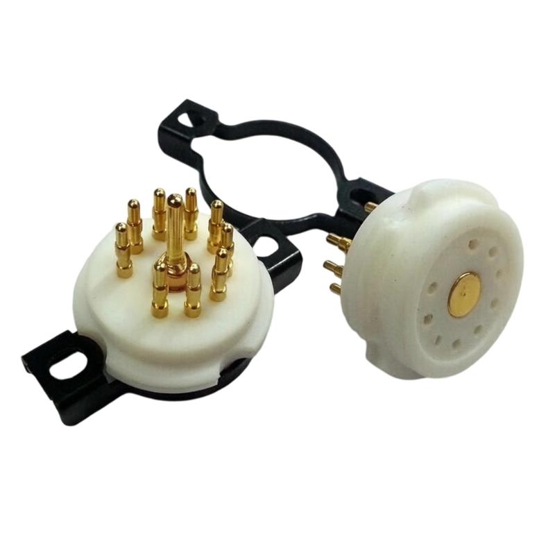 9 Pin Ceramic Tube Socket, ABS Copper Base for Auditory Equipment Repair and DIY Amplifiers Build Projects, 1 Piece