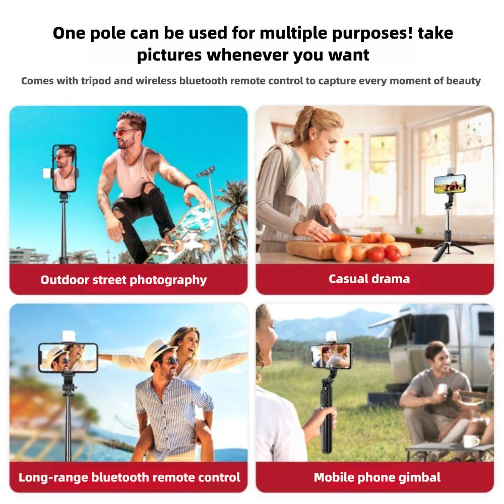 360 Degree Rotation Wireless Bluetooth Tripod Detachable Mobile Phone Camera Stand  Group Photo