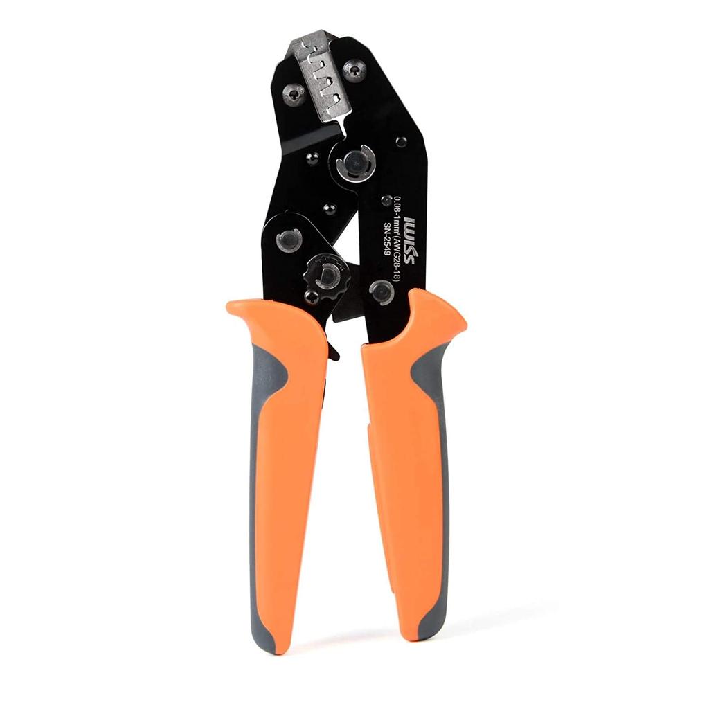 IWISS Precision Simultaneous Crimping Pliers Ratchet Type Open Barrel Terminal Compatible with Very Small and Small Terminals 0.08~1.0mm2 SN-2549