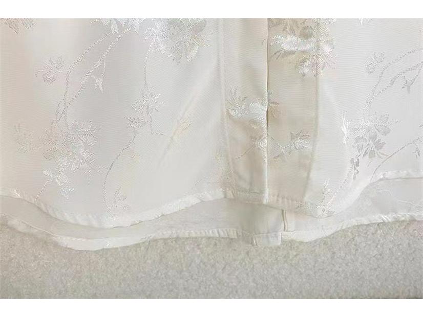 Женский жаккардовый топ в национальном стиле 2024: Весенне-осенняя рубашка премиум-класса со стойкой