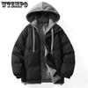 Мужская куртка-пуховик с капюшоном, имитация двух частей, парная хлопковая куртка, модный бренд, утолщенная свободная куртка, осень и зима