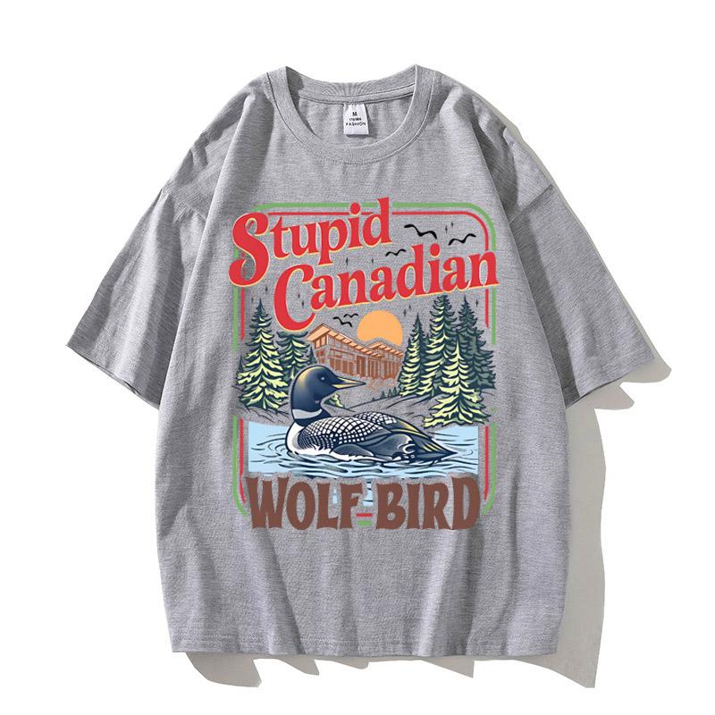 2026 Hot Sale Stupid Canadian Wolf Bird Comfort Colors Shirt Heated Rivalry Inspired Cotton Shirt Team Hollander Ilya Rozanov Tees Short Sleeve Top