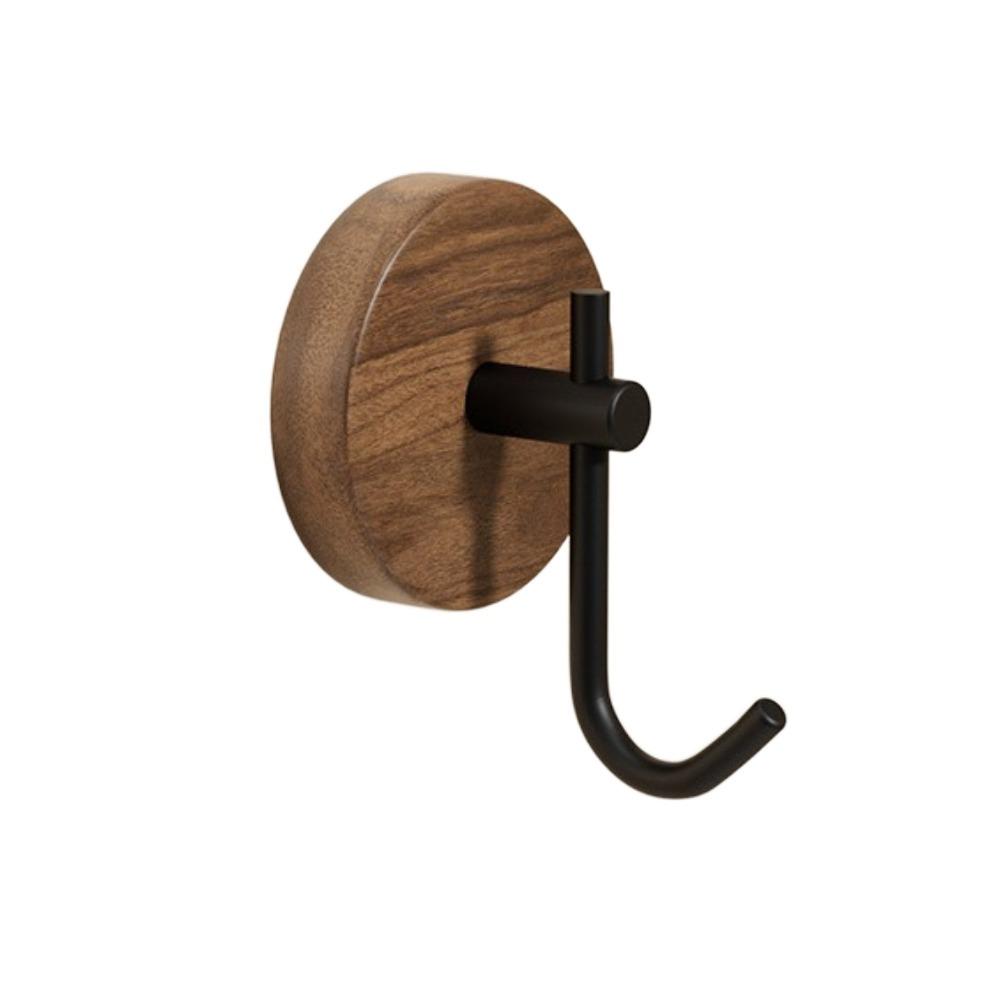 Robe Hook Walnut Hanging Hanger Key Holder Wood Hook Simple Adhesive Wall Hooks  Kitchen