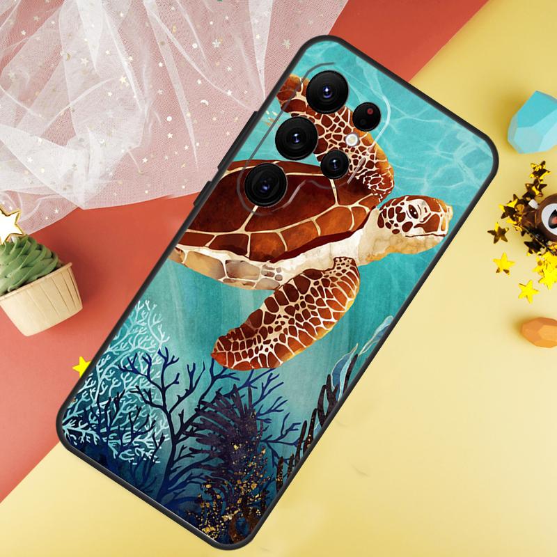 Чехол для телефона с морской черепахой для Samsung Galaxy S25 S26 Ultra S21 S20 S22 S23 Ultra S10 Plus S24 FE Чехол Coque