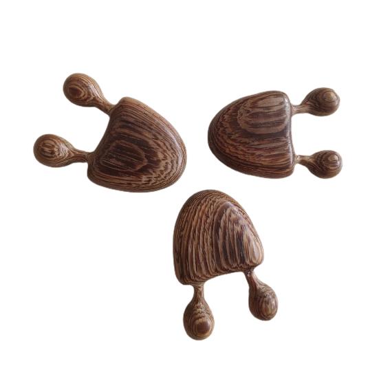 Меридианная расческа с круглыми краями для расслабления мышц, облегчение давления, 2 зуба, надавливание на акупунктурные точки, деревянная массажная расческа для головы и глаз