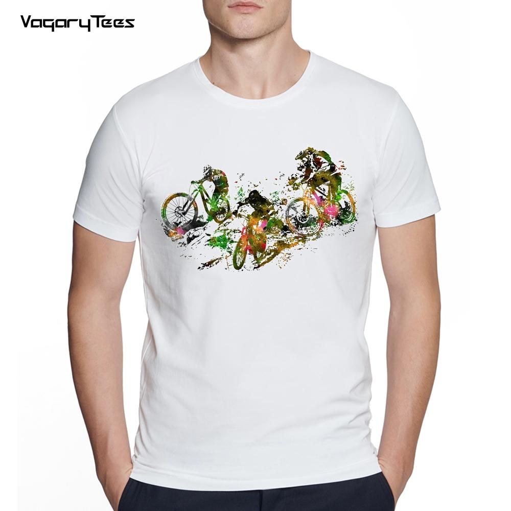 Bicycles MTB Print T Shirt Summer Men T-shirt Downhill Biking Print Casual Heartbeat Stimulation Exercise Male Harajuku Tshirt