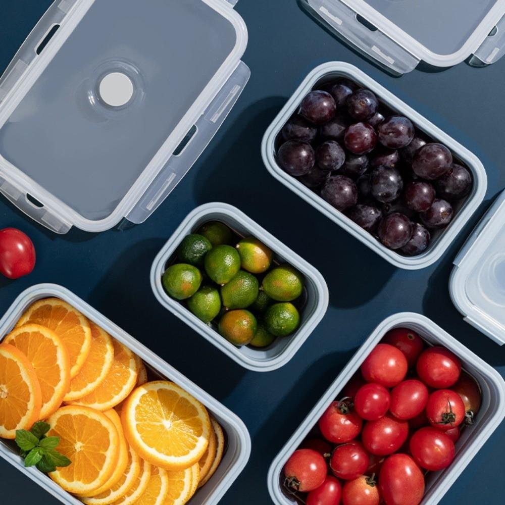 4pcs Microwaveable Foldable Lunch Box Large Capacity Food Storage Container Pantry