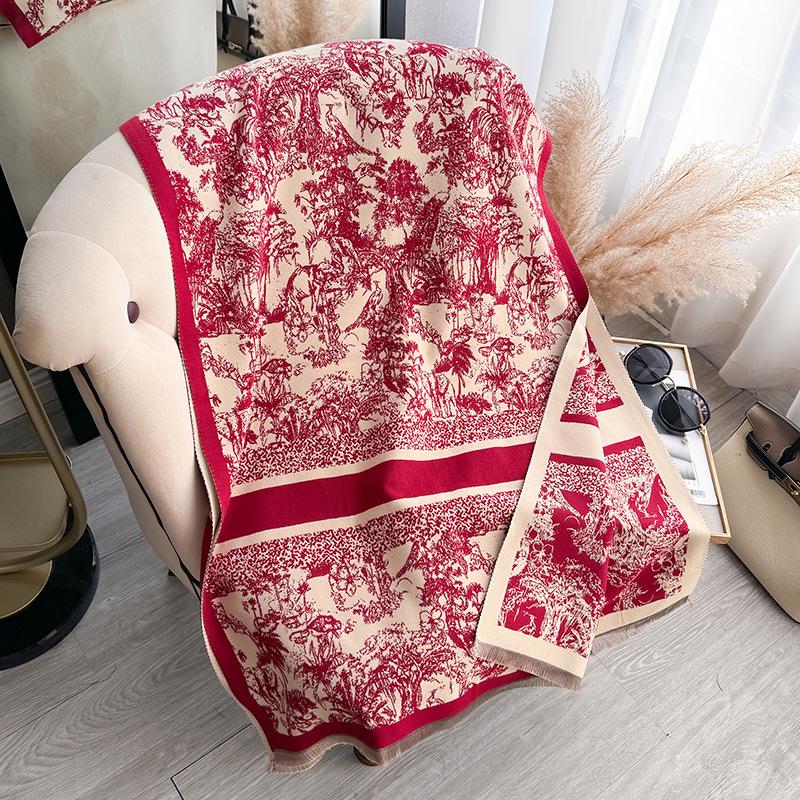 Тропические джунгли Ветер Контрастные цвета Двусторонний шарф из искусственного кашемира Зимняя высококачественная теплая шаль