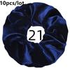10pc/lot Scrunchies Velvet Scrunchies Hair Accessories For Women Elastic Bands Elegant Ponytail Solid Colors Coffee Black Grey