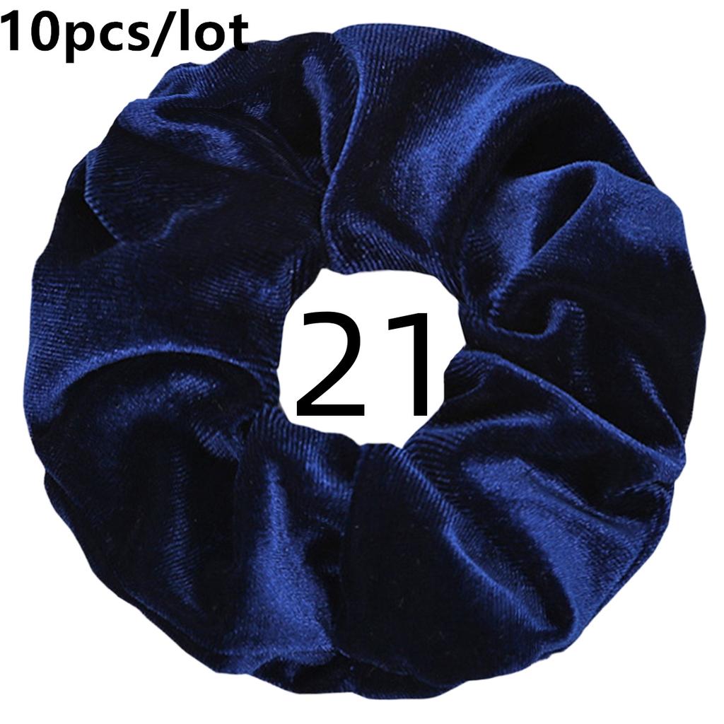 10pc/lot Scrunchies Velvet Scrunchies Hair Accessories For Women Elastic Bands Elegant Ponytail Solid Colors Coffee Black Grey