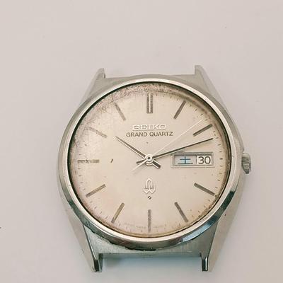 Б/у [В хорошем рабочем состоянии] 0530-1 SEIKO GRAND QUARTZ Seiko Grand Quartz 4843-8110 Мужской Циферблат Часов Только День Дата