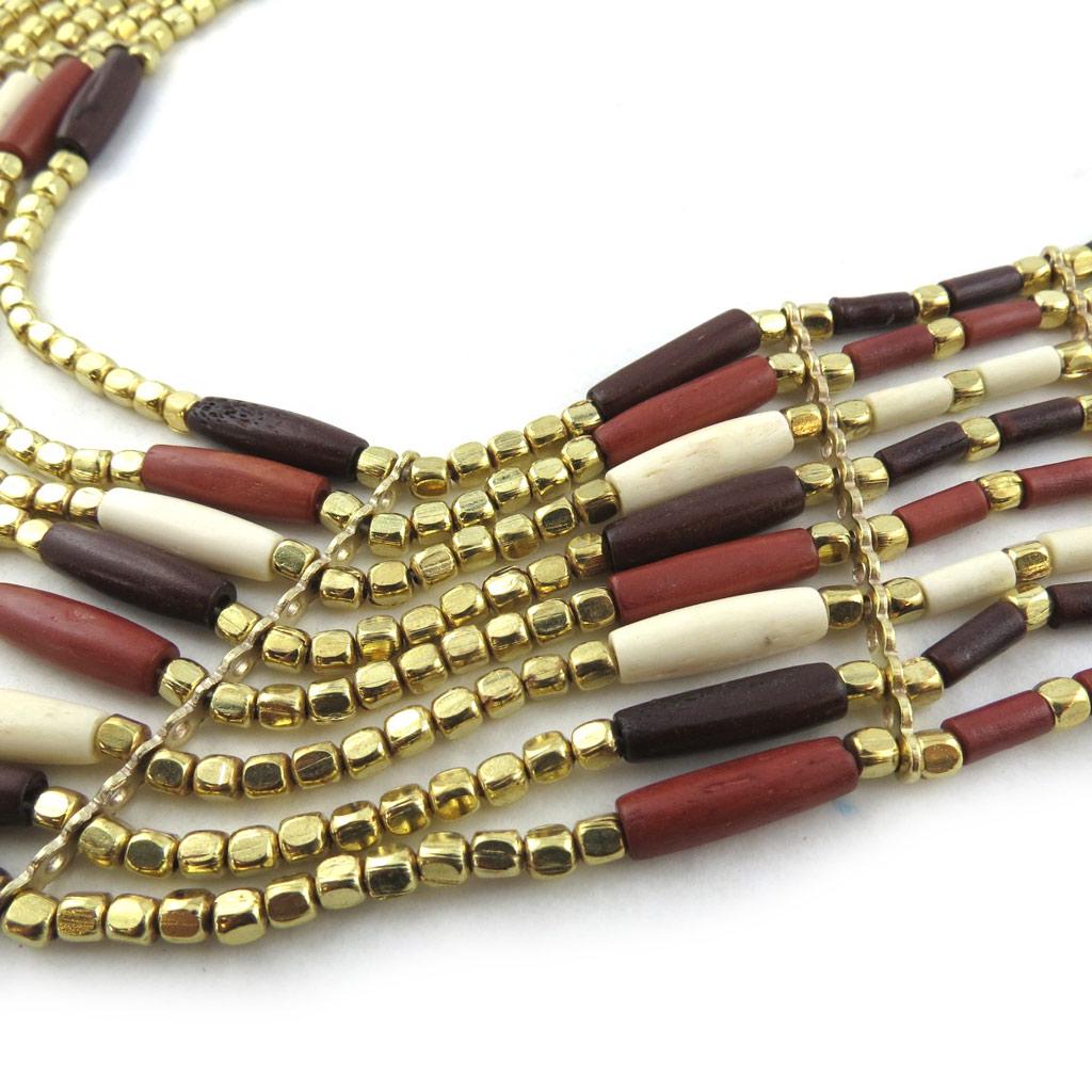Les Trésors De Lily [N1668] - Golden Brown 'Kilimanjaro' Designer Necklace