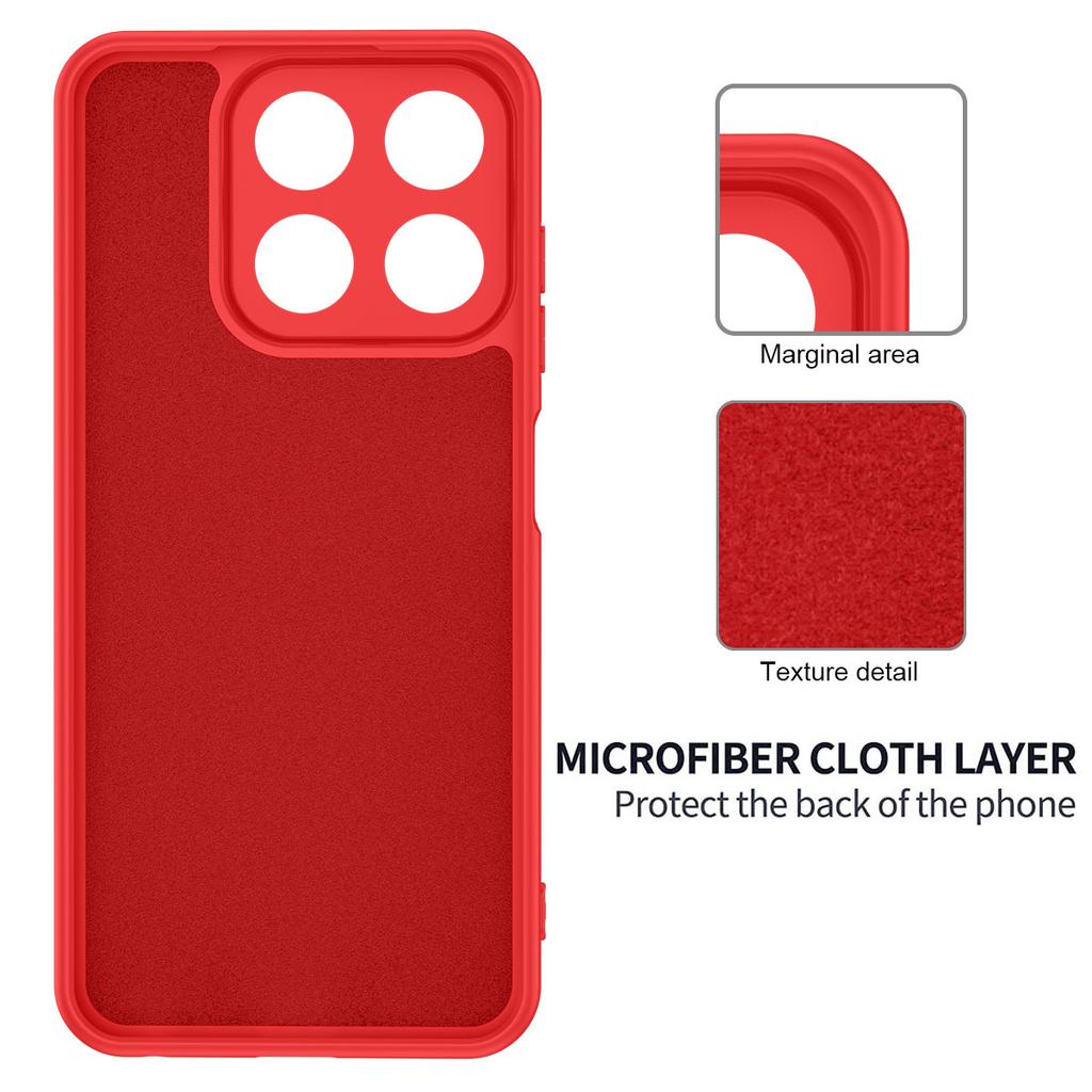 For ZTE Blade V70 Case Drop Proof Liquid Silicone Soft Lining Back Phone Cover with Hand Strap