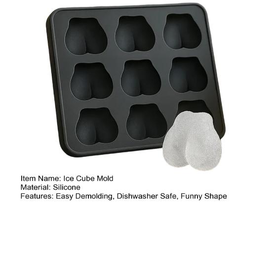 Skull Ice Mold Butt Silicone Ice Cube Mold 6-Cell BPA-Free Ice Cube Maker Dishwasher Safe Ice Mold for Whiskey Cocktails Juice