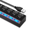 1Pcs 4-Port Usb Hub One To Four Splitter Hub Plug And Play Independent Switch Small Socket Hub Usb 4-Port Splitter For Laptops