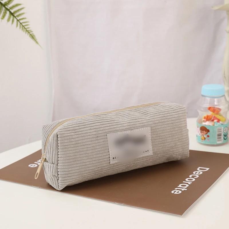 Customizable LOGO Custom Gift Cute Shark Fabric Pencil Case Embroidery Pen Bag Office School Cosmetic Bag
