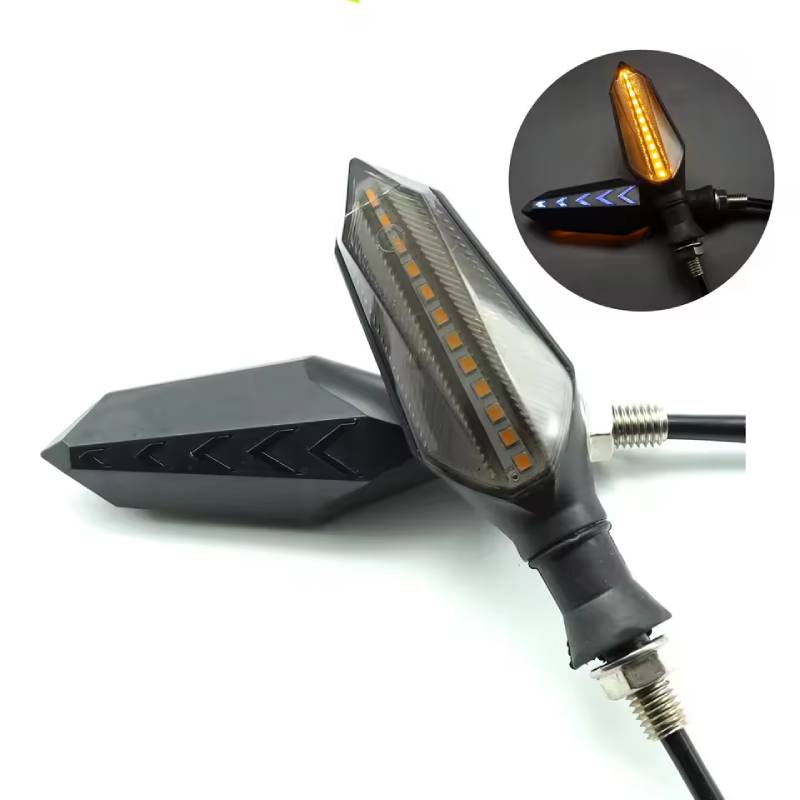 A Pair Universal Motorcycle LED Turn Signal Light Amber Lamp Indicator Blinker Flowing Flashing Light Waterproof Motor Scooter