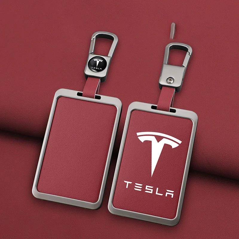Автомобильная наклейка Tesla Мода Цинк Автомобильный сплав Умная NFC-карта Чехол для ключа Защитная оболочка Брелок Аксессуар для стайлинга автомобиля Для Tesl