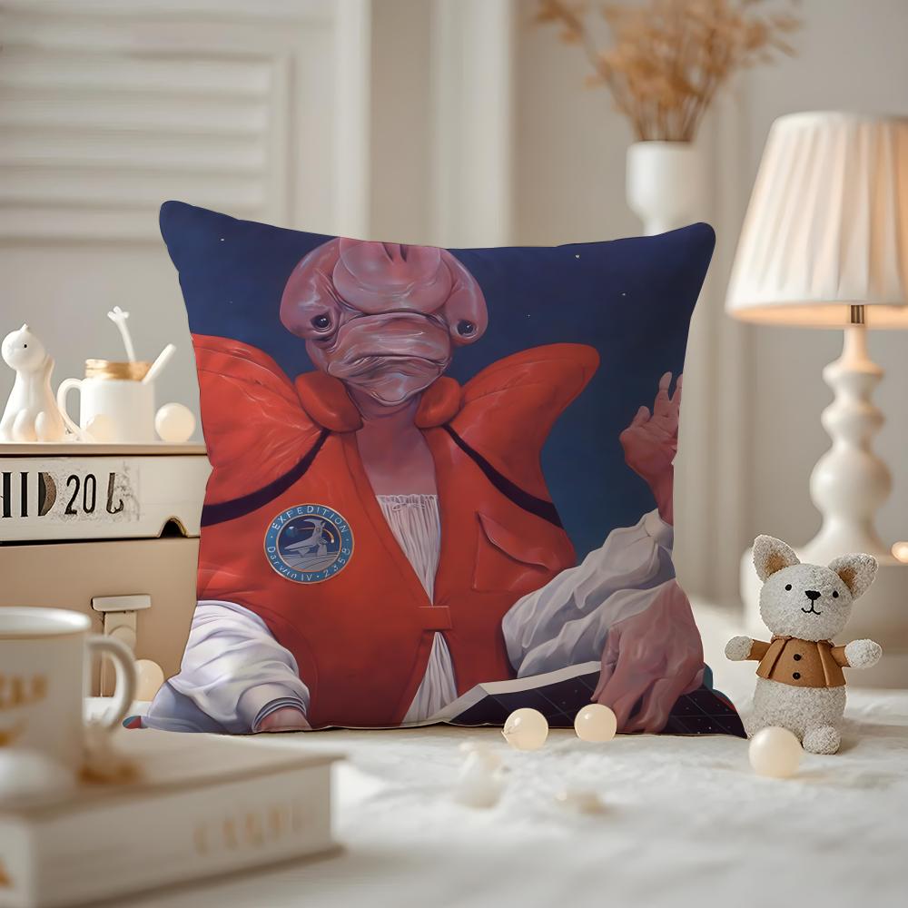 Wayne Barlowe Cushion Cover Anti-dustmite Pillowcase Invisible Zipper Silky Short Plush Sofa Cushion Cover