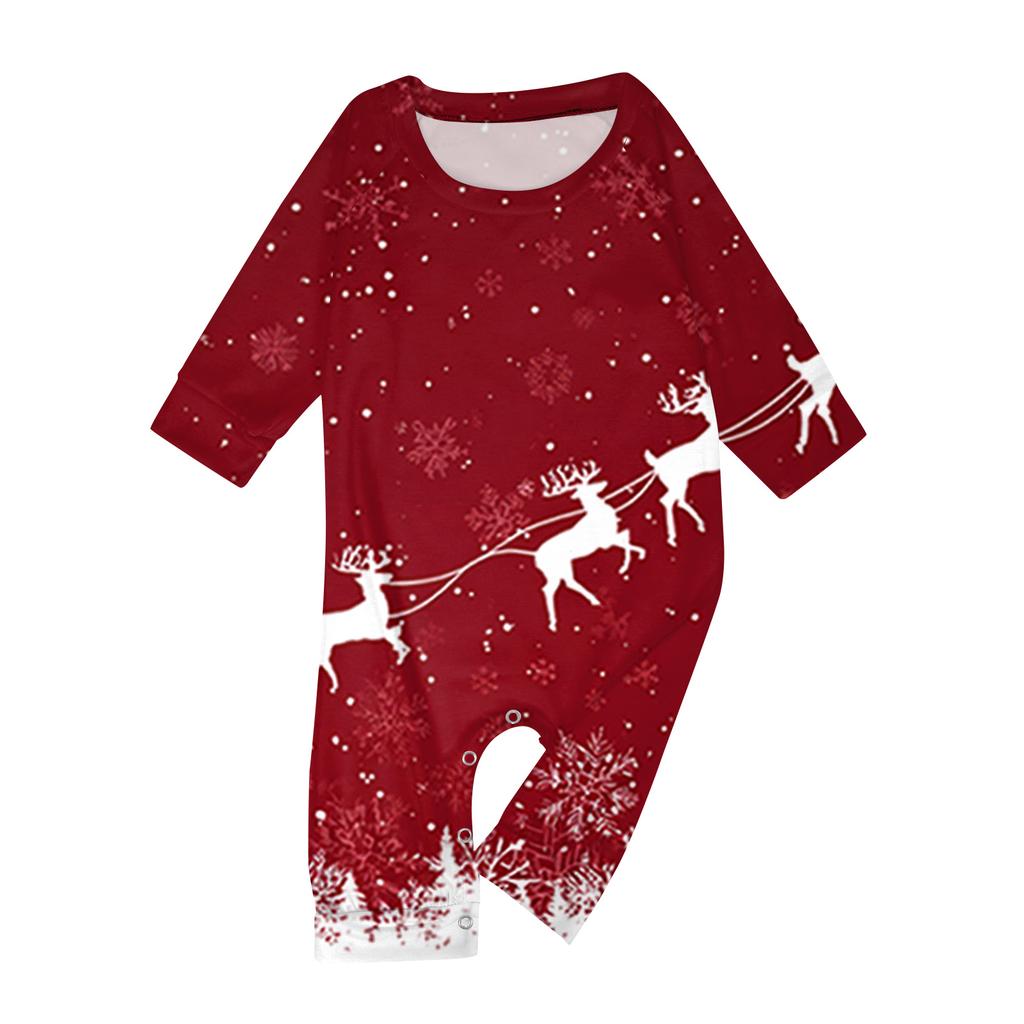 Christmas Print Family Outfit Long Sleeve Top + Pants Set Family Outfit