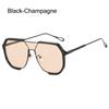 Oversized Goggle One Piece Sun Glasses for Women & Men Punk Sunglasses Advanced Sense Polygonal Large Frame Steampunk Eyewear