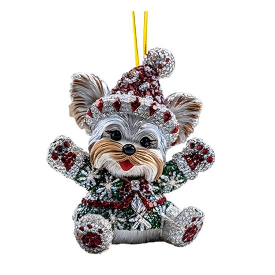 Рождественское украшение 2D плоский акриловый Санта-Клаус/Снеговик/Щенок елочные подвески для праздничной елки