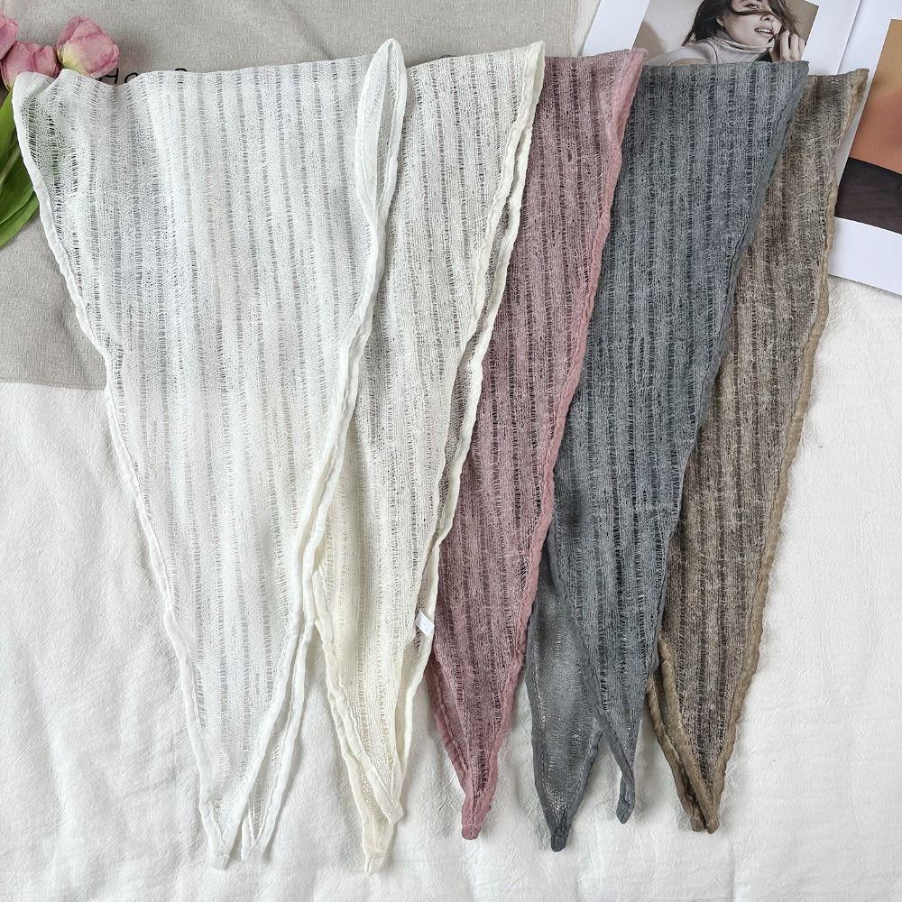 Pure Color Triangle Scarf Hollowed-out Head Wrap Fashion Neck Scarf  Photo Props