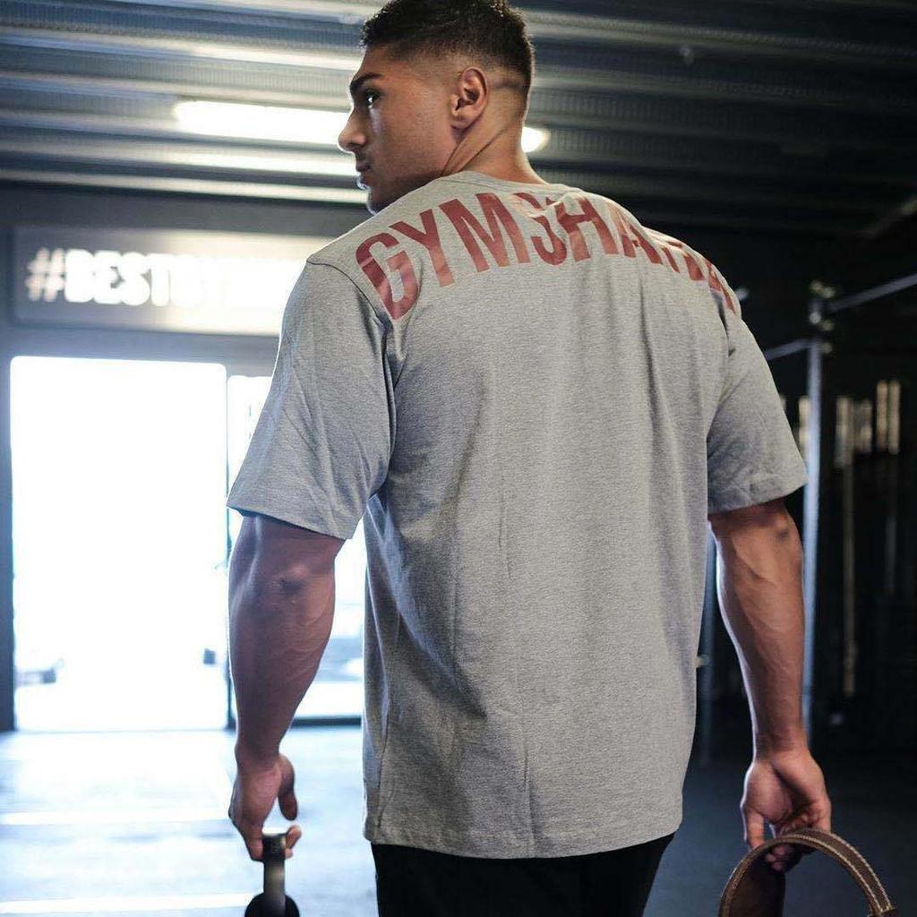 Мужская футболка Gymshark Power с коротким рукавом, свободного кроя, эластичная, из хлопка