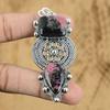 Anniversary Gift For Her Natural Rhodonite Gemstone Pendant 925 Sterling Silver