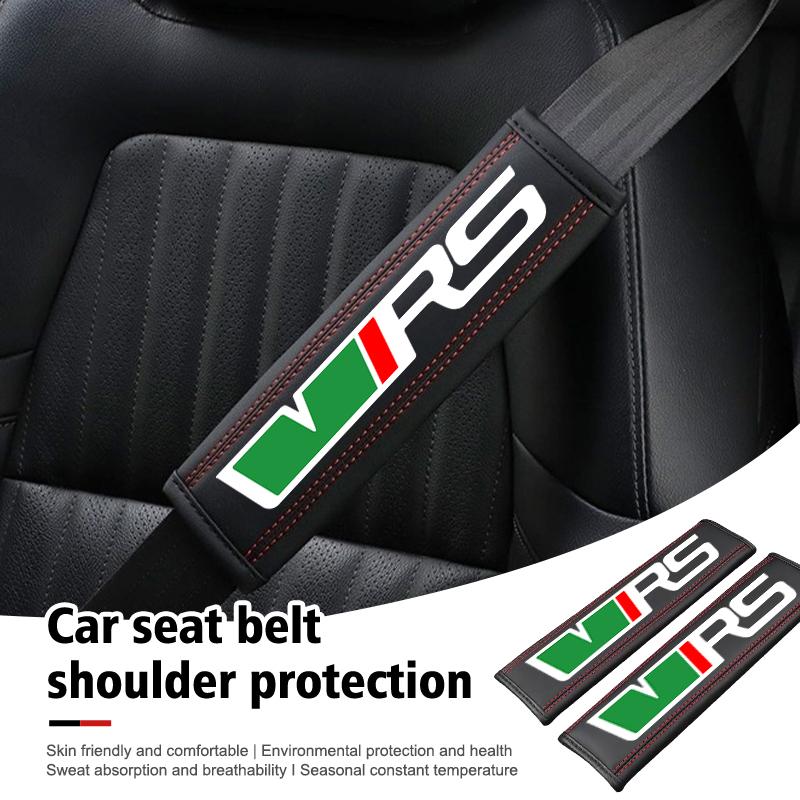 rjhwp8 Car Seat Belt Protection Cover Safety Shoulder Pad Auto Accessories For Skoda Octavia Superb RAPID FABIA KAMIQ KAROQ KODIAQ YETI